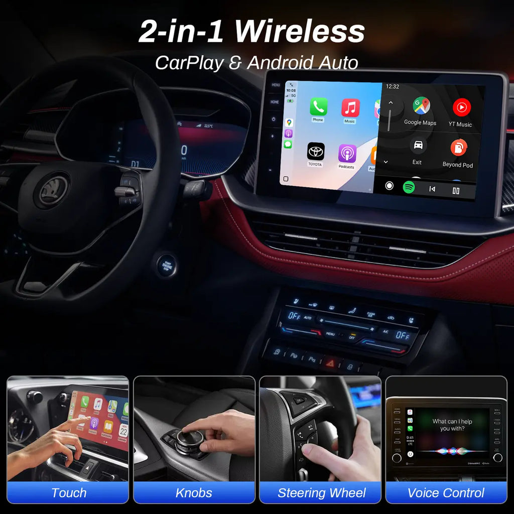 Wireless CarPlay Adapter for Cars 2017+, Plug and Play, Fast Auto Connect, Upgrade Wired to Wireless
