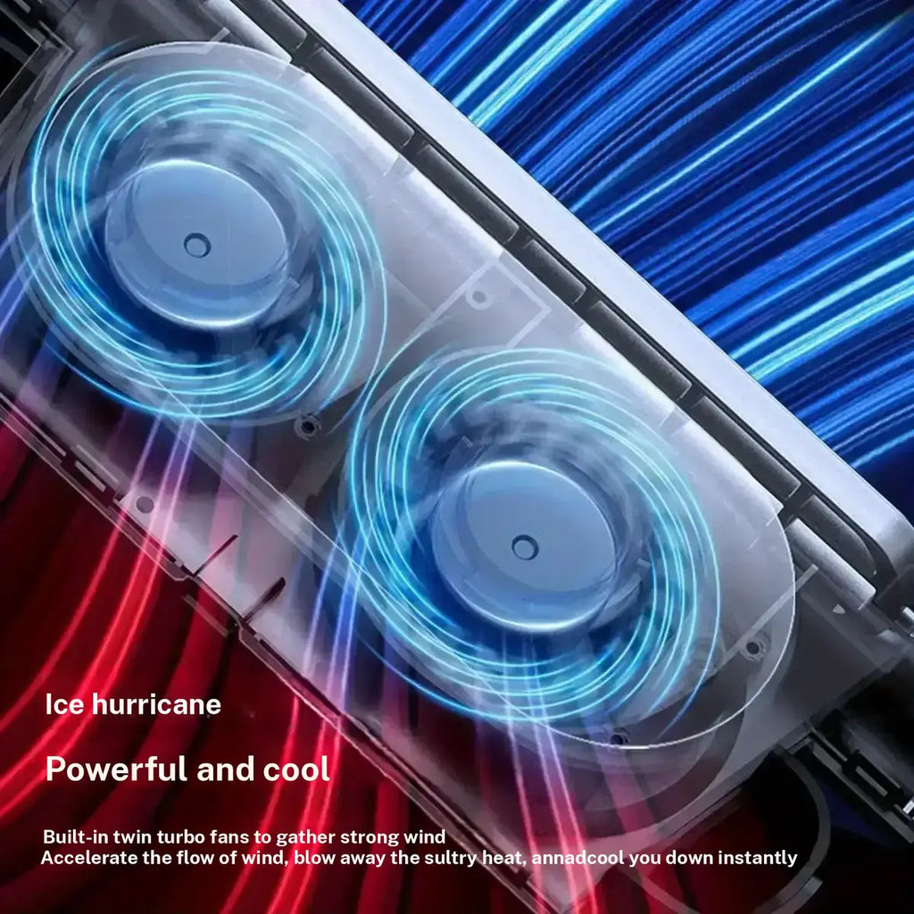 Dual Turbo Car Seat Fan USB Powered, Adjustable Rear Seat Cooling Fan with Strong Airflow and Independent Switch