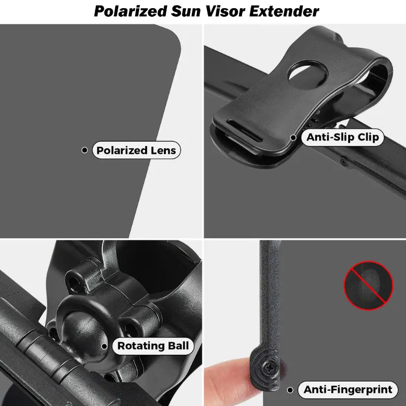 Polarized Car Sun Visor Extender with UV400 Protection, Anti-Glare Sun Shade for Safer Driving