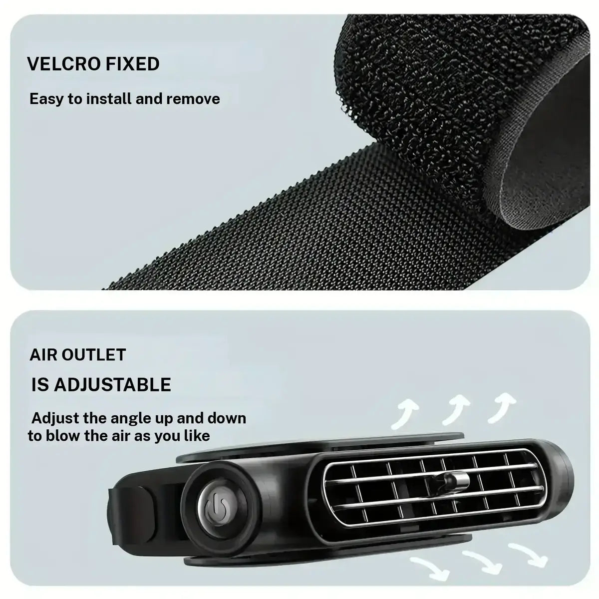 Dual Turbo Car Seat Fan USB Powered, Adjustable Rear Seat Cooling Fan with Strong Airflow and Independent Switch