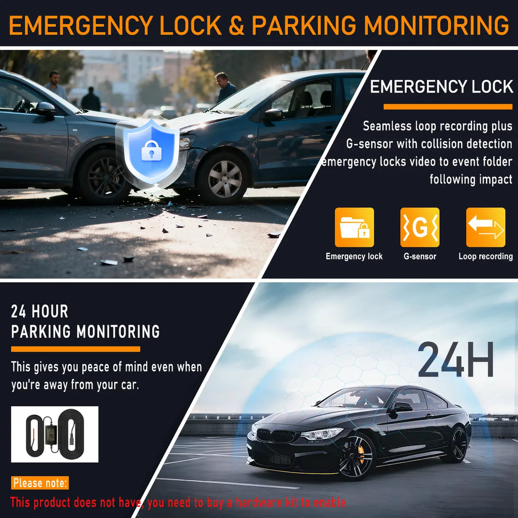 360 Degree 4 Channel Dash Cam Front Rear Inside Left Right with GPS WiFi Night Vision and Parking Mode