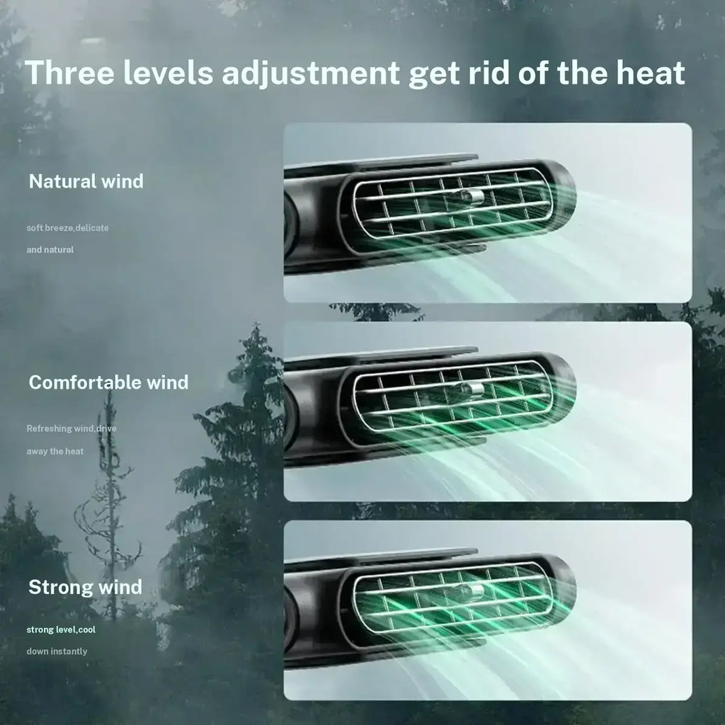 Dual Turbo Car Seat Fan USB Powered, Adjustable Rear Seat Cooling Fan with Strong Airflow and Independent Switch