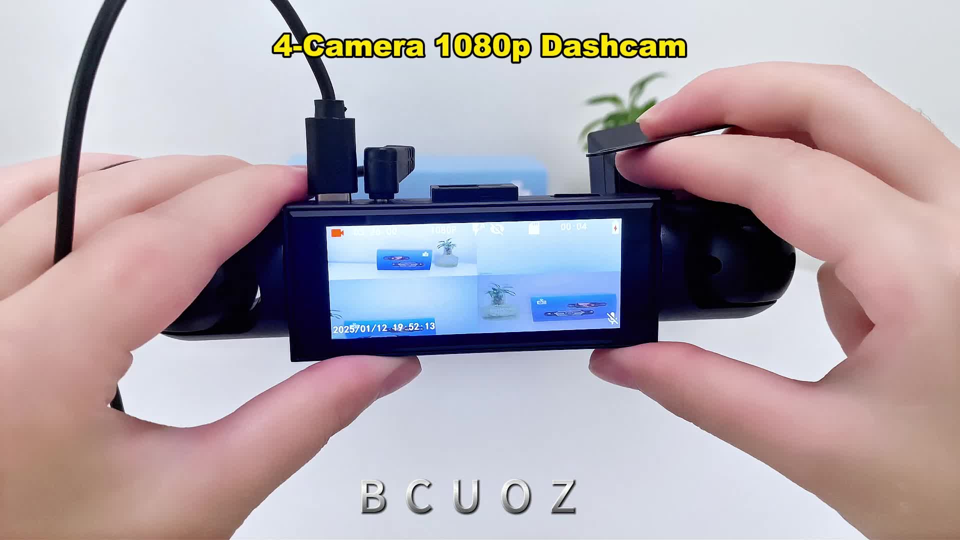 4 Channel 1080P Dash Cam with 64GB, Front Rear Inside Left Right Recording, Night Vision, 24/7 Parking Mode Car DVR