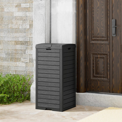 31/62-Gallon Outdoor Trash Can, A ConcealedTrash Can with A Lid and Drip Tray, Made ofEasy-To-Clean Resin