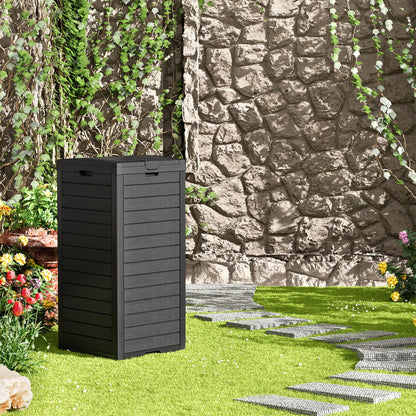 31/62-Gallon Outdoor Trash Can, A ConcealedTrash Can with A Lid and Drip Tray, Made ofEasy-To-Clean Resin