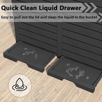 31/62-Gallon Outdoor Trash Can, A ConcealedTrash Can with A Lid and Drip Tray, Made ofEasy-To-Clean Resin