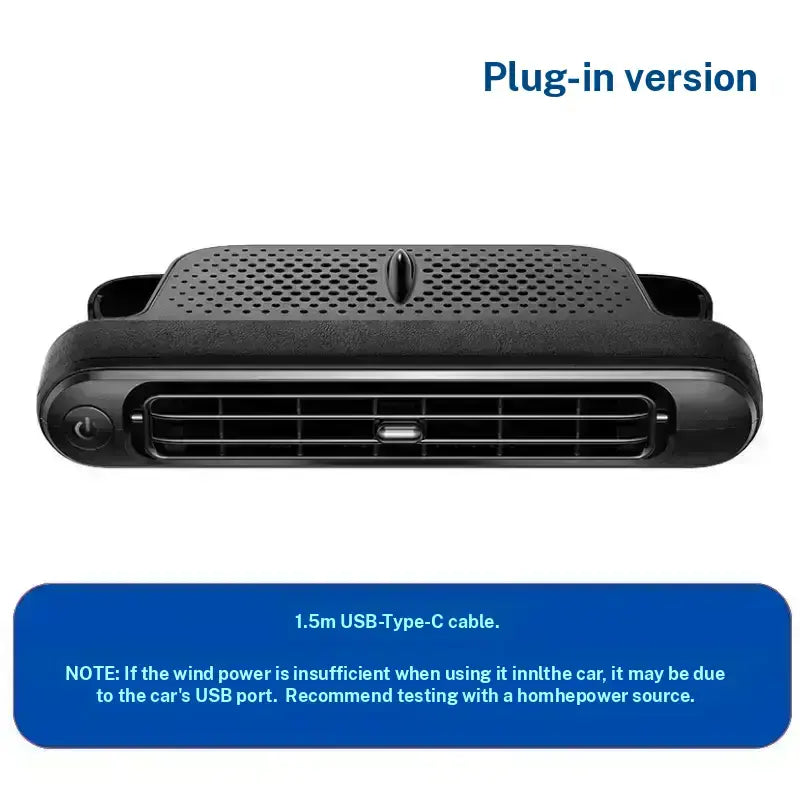 Dual Turbo Car Seat Fan USB Powered, Adjustable Rear Seat Cooling Fan with Strong Airflow and Independent Switch