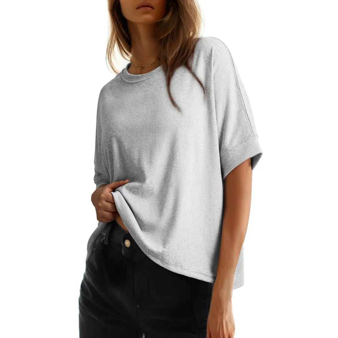 Women's Loose Oversized Basic Tee – Comfortable, Soft Fabric, Flattering Fit