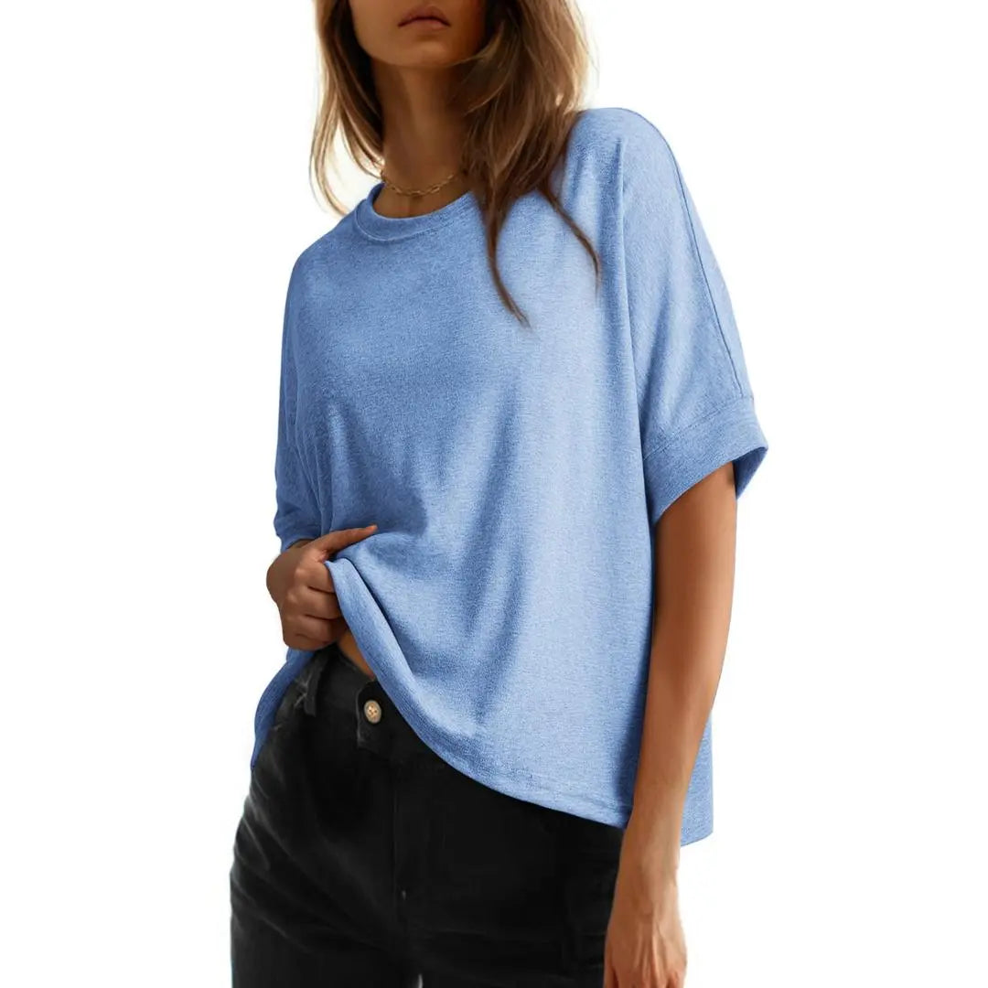 Women's Loose Oversized Basic Tee – Comfortable, Soft Fabric, Flattering Fit