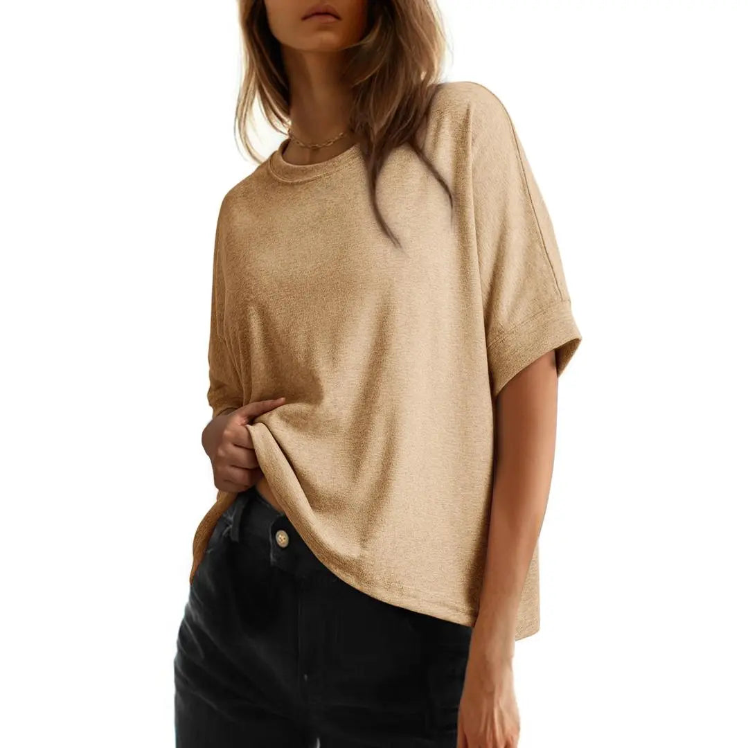 Women's Loose Oversized Basic Tee – Comfortable, Soft Fabric, Flattering Fit