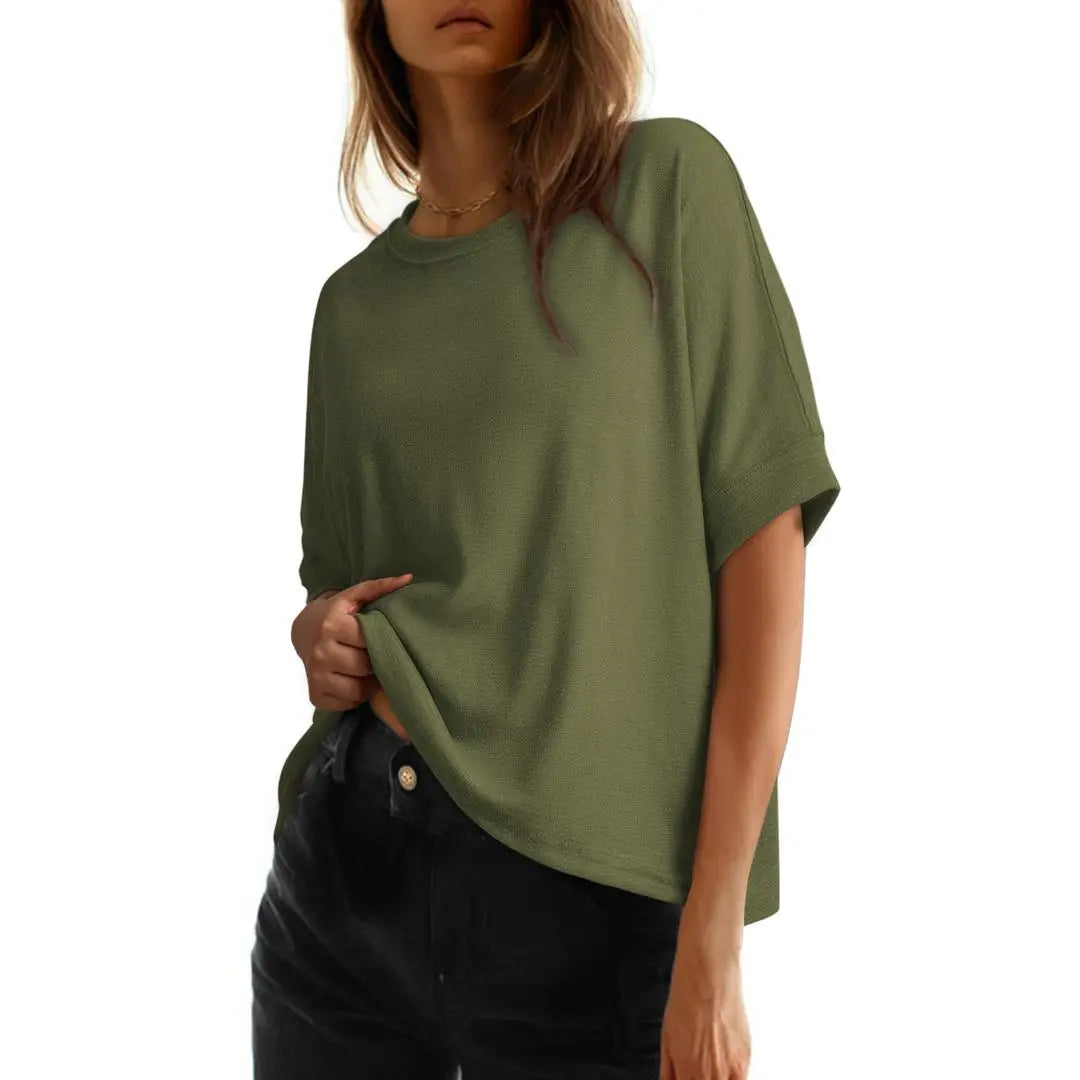 Women's Loose Oversized Basic Tee – Comfortable, Soft Fabric, Flattering Fit