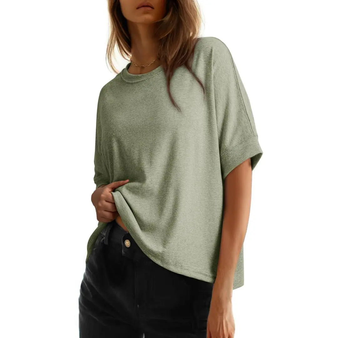 Women's Loose Oversized Basic Tee – Comfortable, Soft Fabric, Flattering Fit