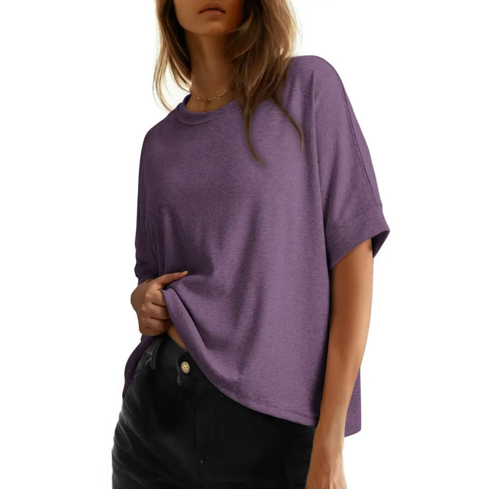 Women's Loose Oversized Basic Tee – Comfortable, Soft Fabric, Flattering Fit